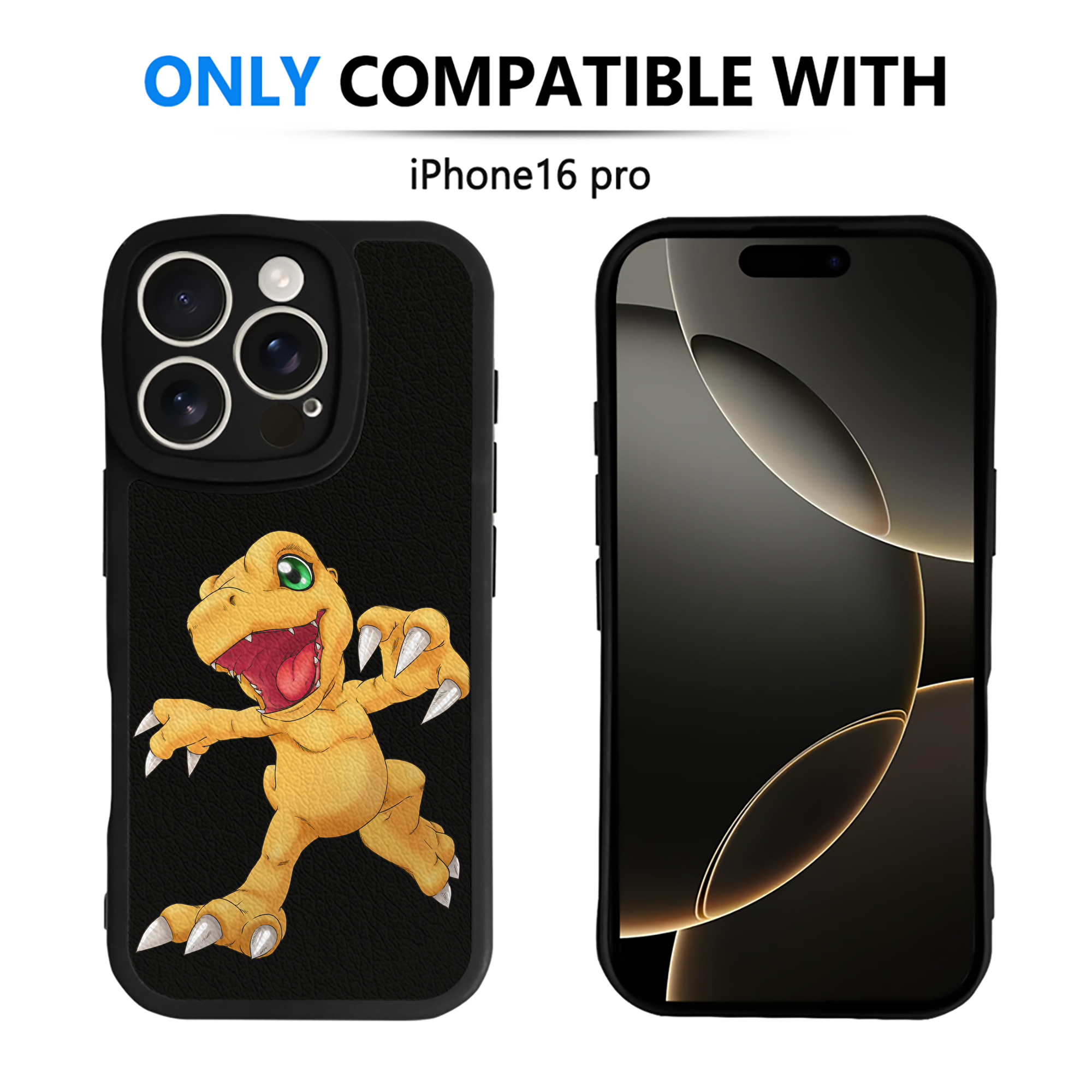 （画像用） Digimon デジタルモンスター/デジモン 【iPhone 16シリーズ対応】シリコンスマホケース（レザー調） 材質：シリコン